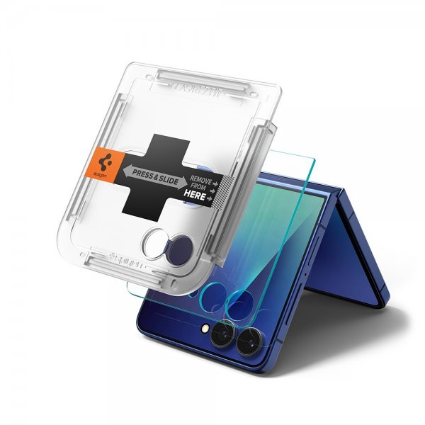 Spigen Samsung Galaxy Z Flip 7 Skjermbeskytter GLAS.tR EZ Fit 2-pakning