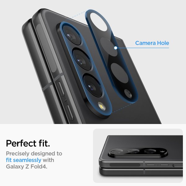 Spigen Samsung Galaxy Z Fold 4 Kamerabeskytter Glas.tR Optik 2-pakning Svart
