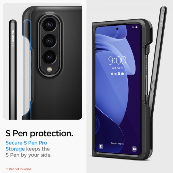 Spigen Samsung Galaxy Z Fold 4 Deksel Thin Fit P Svart