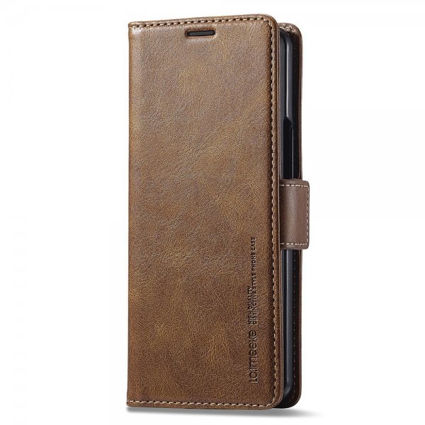 Lc.Imeeke Samsung Galaxy Z Fold 5 Etui med Kortlomme flipp Brun