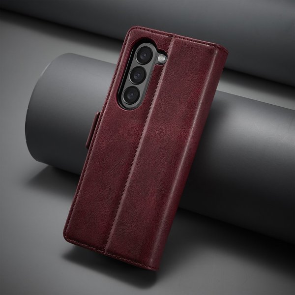 Lc.Imeeke Samsung Galaxy Z Fold 5 Etui med Kortlomme flipp Rød