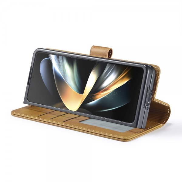 Lc.Imeeke Samsung Galaxy Z Fold 5 Etui med Kortlomme Lysebrun