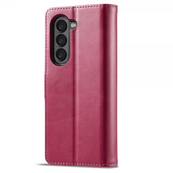 Lc.Imeeke Samsung Galaxy Z Fold 5 Etui med Kortlomme Magenta