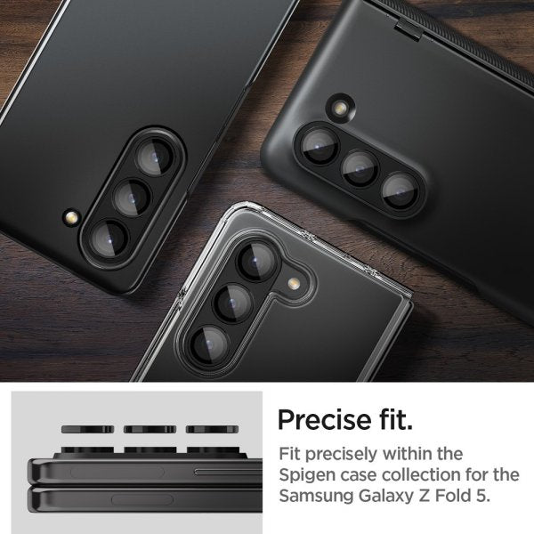 Spigen Samsung Galaxy Z Fold 5 Kamerabeskytter GLAS.tR EZ Fit Optik Pro 2-pakning Svart