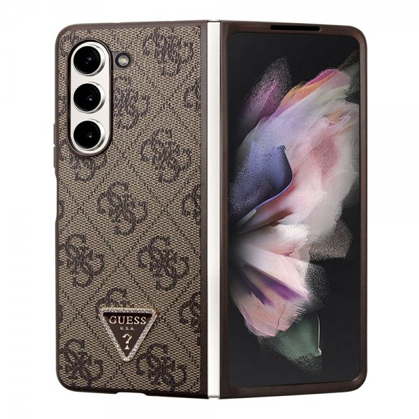 Guess Samsung Galaxy Z Fold 5 Deksel 4G Metal Triangle Strass Brun