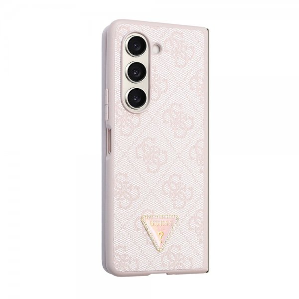 Guess Samsung Galaxy Z Fold 5 Deksel 4G Metal Triangle Strass Rosa