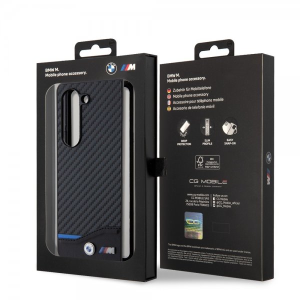 BMW Samsung Galaxy Z Fold 5 Deksel Carbon Effect Metal Logo Svart