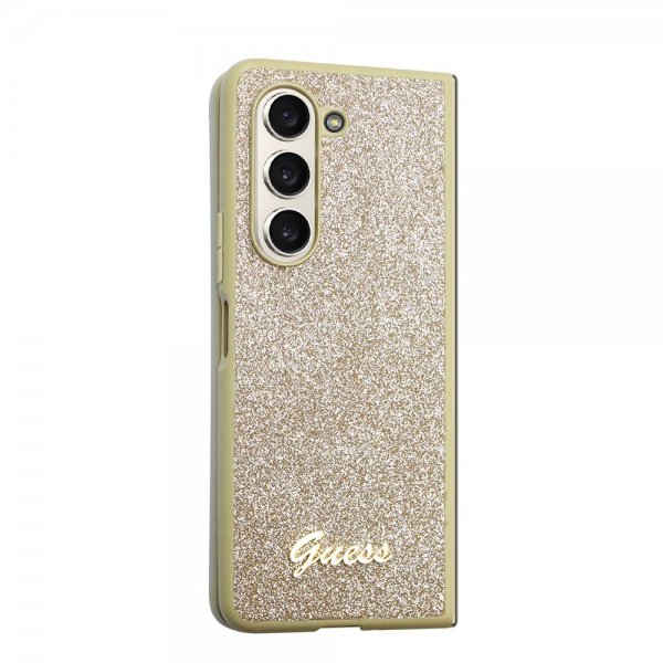 Guess Samsung Galaxy Z Fold 5 Deksel Glitter Flakes Metal Logo Gull