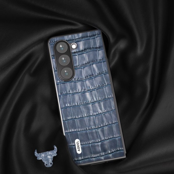 ABEEL Samsung Galaxy Z Fold 5 Deksel Krokodille tekstur Blå