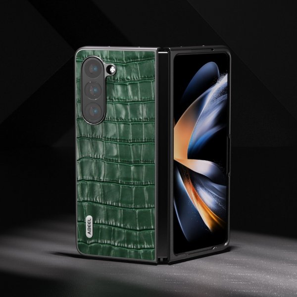 ABEEL Samsung Galaxy Z Fold 5 Deksel Krokodille tekstur Grønn