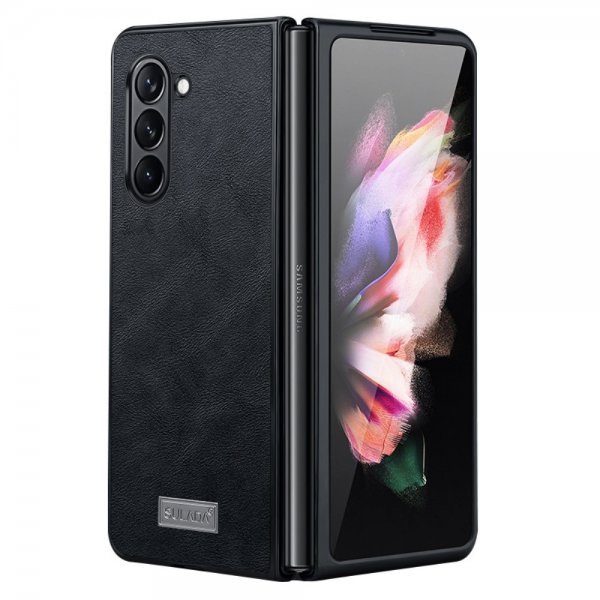Sulada Samsung Galaxy Z Fold 5 Deksel Skinntekstur Svart