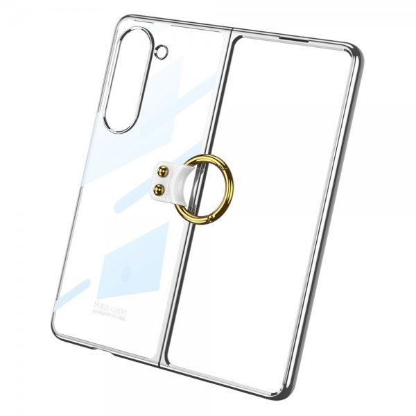 GKK Samsung Galaxy Z Fold 5 Deksel med Ringholder Sølv