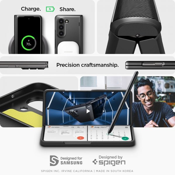 Spigen Samsung Galaxy Z Fold 5 Deksel Slim Armor Pro Svart