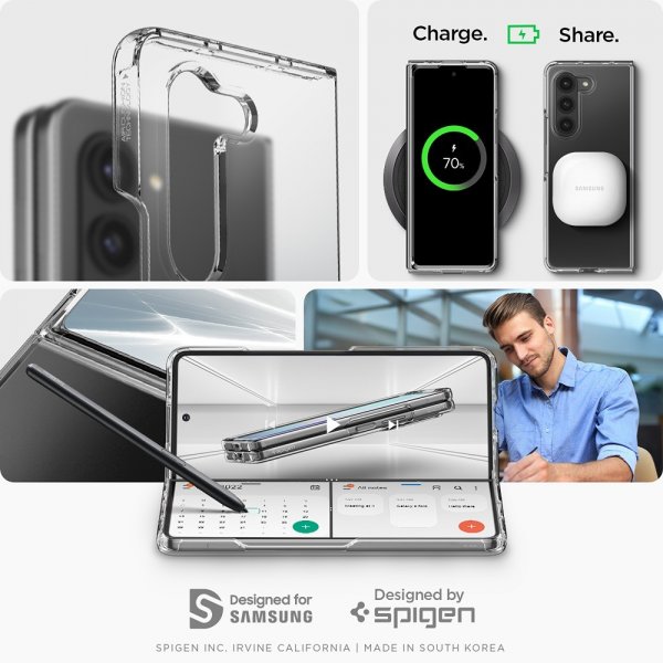 Spigen Samsung Galaxy Z Fold 5 Deksel Ultra Hybrid Crystal Clear