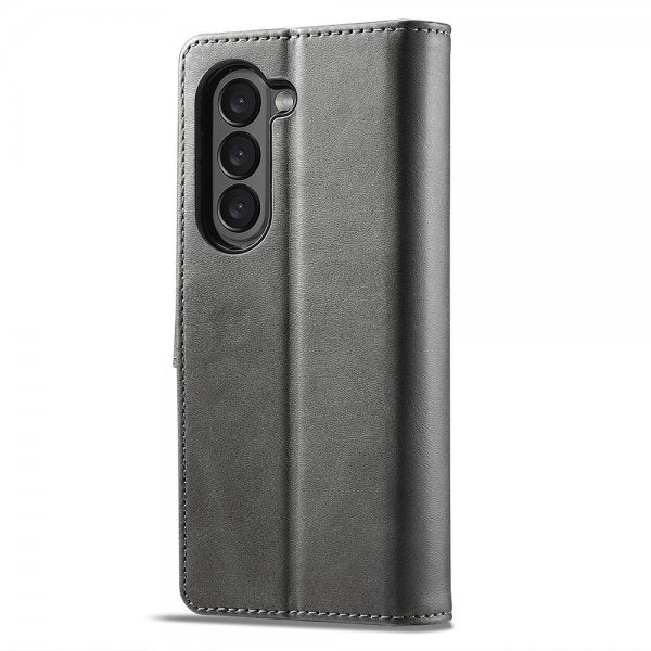 Lc.Imeeke Samsung Galaxy Z Fold 6 Etui med Kortlomme stativfunksjon Grå