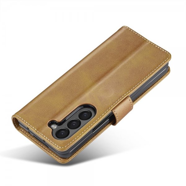 Lc.Imeeke Samsung Galaxy Z Fold 6 Etui med Kortlomme stativfunksjon Lysebrun