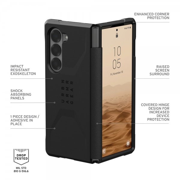 Urban Armor Gear (UAG) Samsung Galaxy Z Fold 6 Deksel Civilian Svart