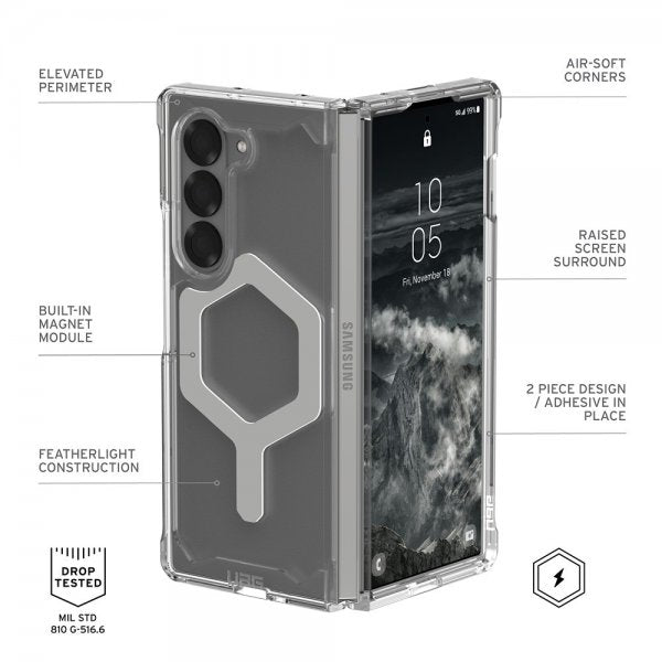 Urban Armor Gear (UAG) Samsung Galaxy Z Fold 6 Deksel Plyo Pro MagSafe Ice/Silver