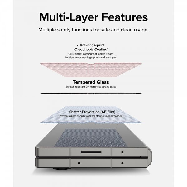 Ringke Samsung Galaxy Z Fold 6 Skjermbeskytter Cover Display Protector Glass 2-pakning