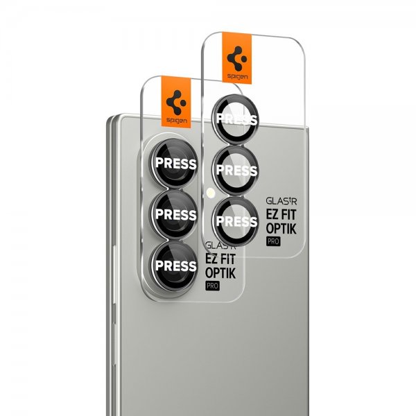 Spigen Samsung Galaxy Z Fold 7 Kamerabeskytter GLAS.tR EZ Fit Optik Pro 2-pakning Svart