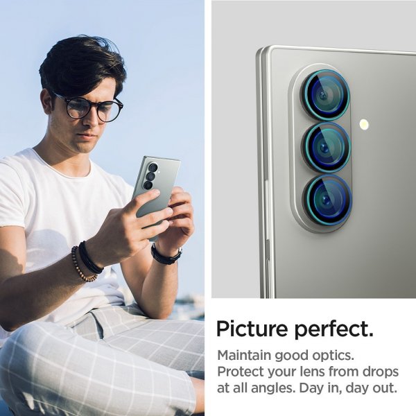 Spigen Samsung Galaxy Z Fold 7 Kamerabeskytter GLAS.tR EZ Fit Optik Pro 2-pakning Svart