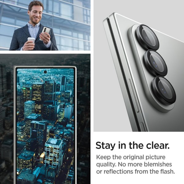 Spigen Samsung Galaxy Z Fold 7 Kamerabeskytter GLAS.tR EZ Fit Optik Pro 2-pakning Svart