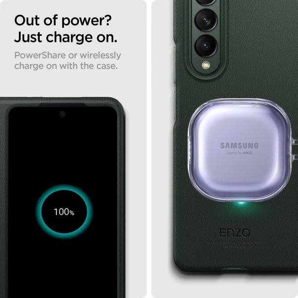 Spigen Samsung Galaxy Z Fold3 Deksel Enzo Classic Green