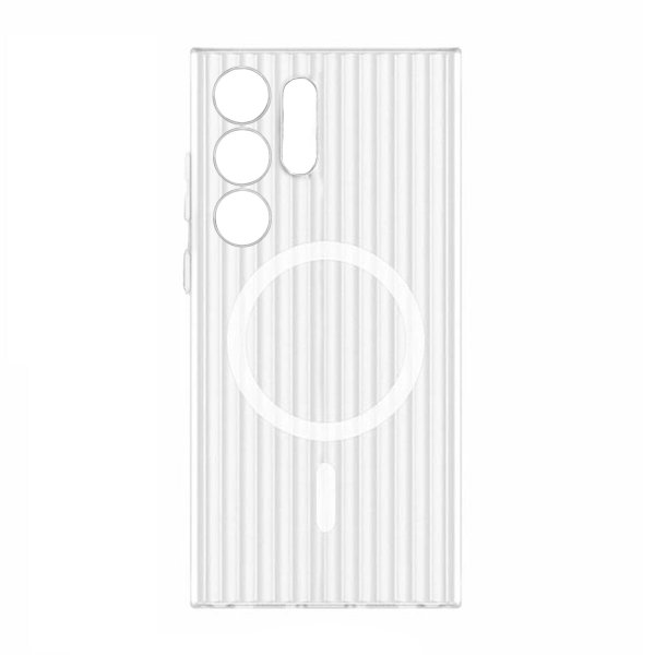 Samsung Galaxy S24 Ultra Deksel Korrugerte MagSafe Transparent