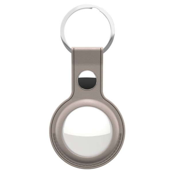 KeyBudz AirTag Holder Leather 2-pack Beige