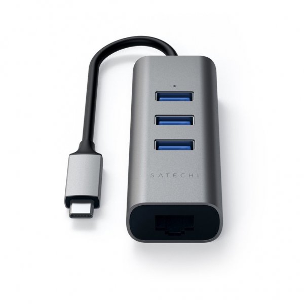 Satechi Type-C 2-in-1 USB Hub Ethernet Sølv