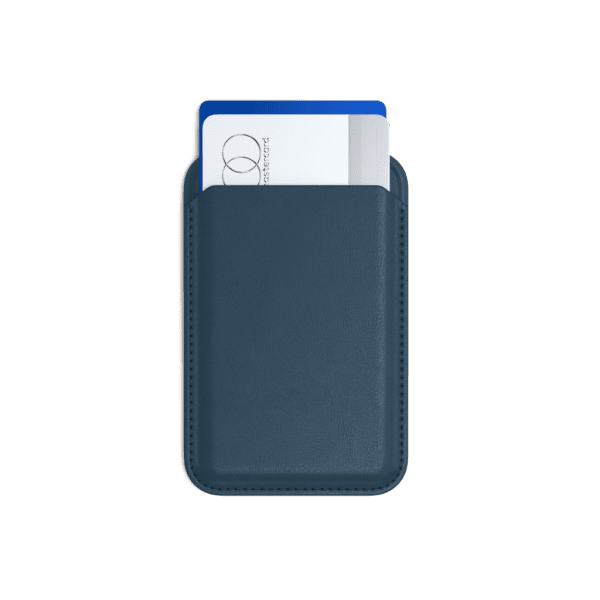 Satechi Kortholder Vegan-Leather Magnetic Wallet Stand Mørkeblå