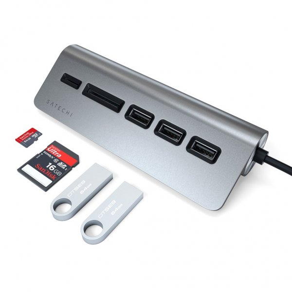Satechi USB-C Combo Hub for Desktop Sølv