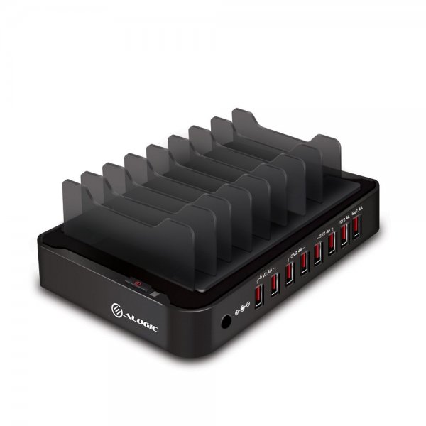 ALOGIC 8-portars USB-laddningsstation Svart