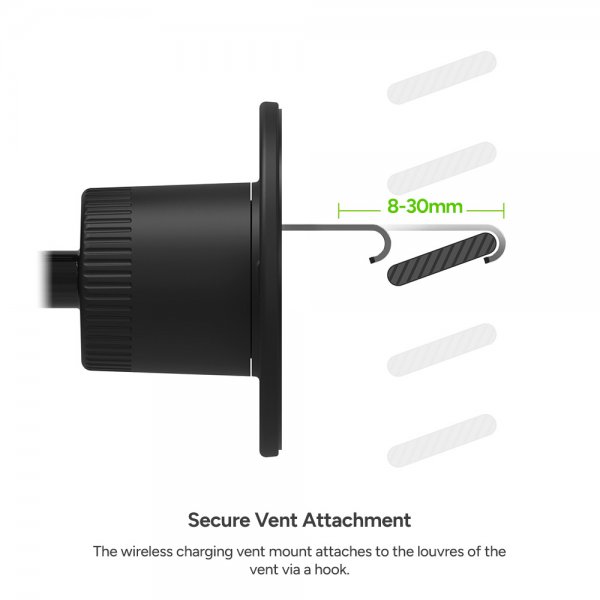 Mophie Mobilholder til bil Snap+ Wireless Charging Vent Mount MagSafe