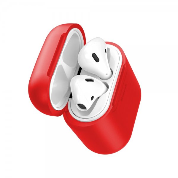 Baseus AirPods 1/2 Deksel Silikon Rød