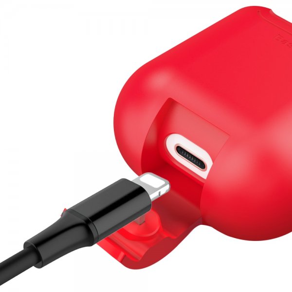 Baseus AirPods 1/2 Deksel Silikon Rød