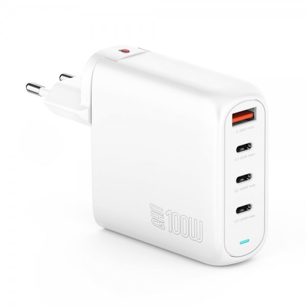 4smarts Skrivebord Lader GaN Flex Pro 100W 3 USB-C+1 USB-A