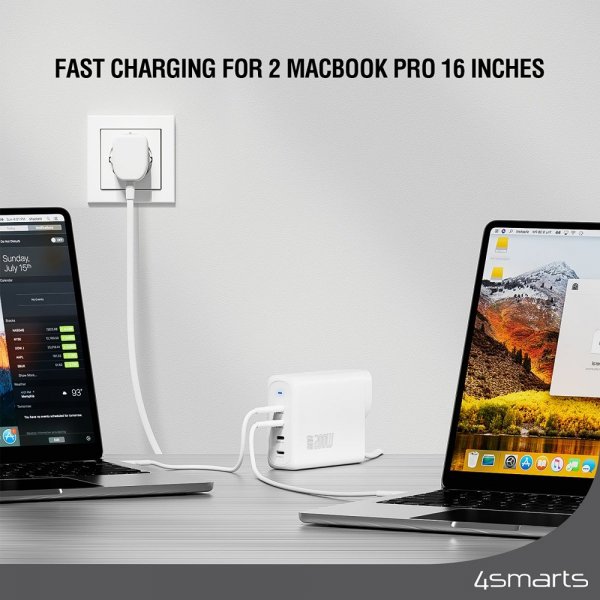 4smarts Skrivebord Lader GaN Flex Pro 200W 4 USB-C