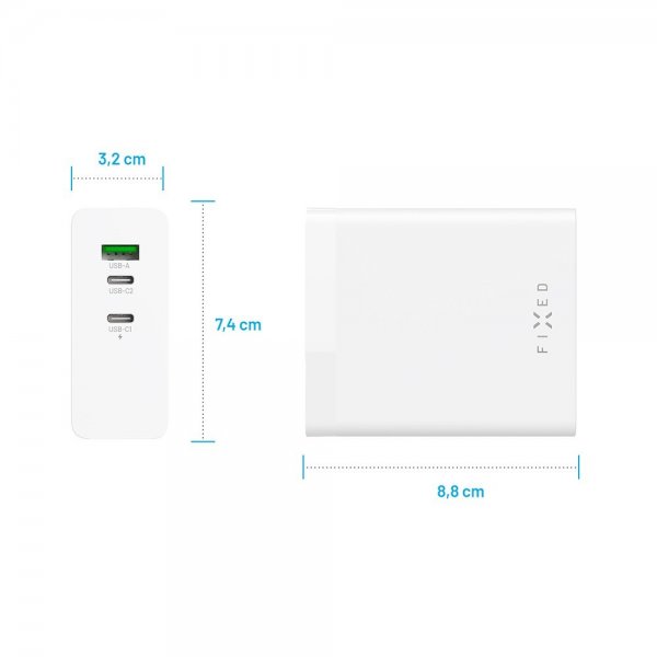 Fixed Skrivebord Lader GaN140 Charging Dock 2xUSB-C & 1xUSB-A