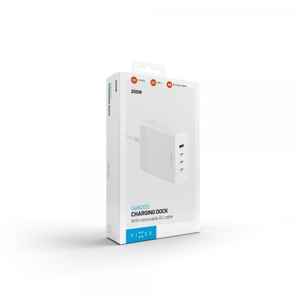 Fixed Skrivebord Lader GaN200 Charging Dock 3xUSB-C & 1xUSB-A