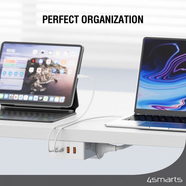 4smarts Skrivebord Lader USB-C/A Power Strip Desk GaN 65W