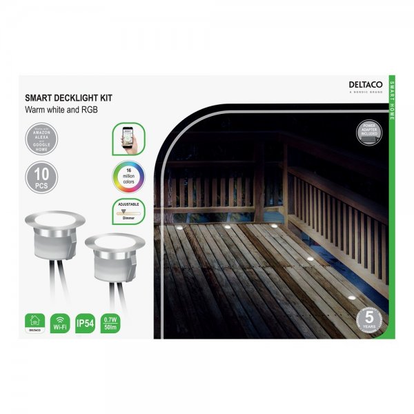 Deltaco Smart Home Smart Dekkbelysning RGB 10-pakk