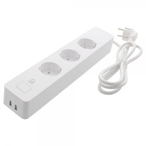 Deltaco Smart Home Smart WiFi strømuttak 3xCEE 7/3 & 2xUSB-A 1.5m