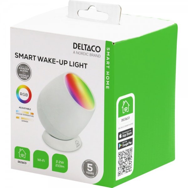 Deltaco Smart Home Smart Wake-up Lamp RGB USB-C
