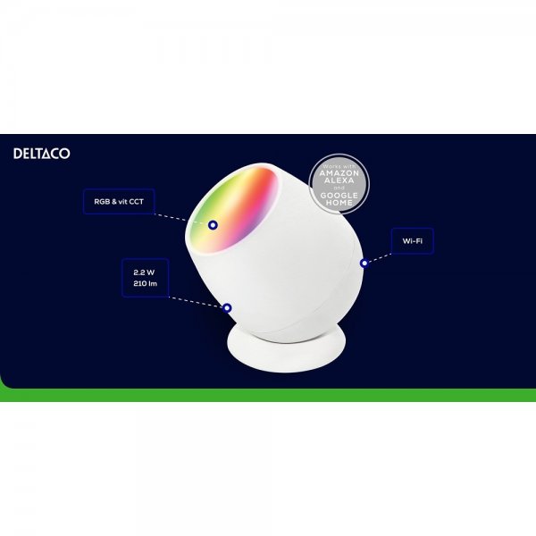 Deltaco Smart Home Smart Wake-up Lamp RGB USB-C