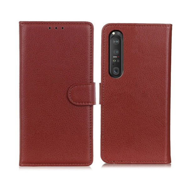 Sony Xperia 1 III Etui med Stativ Brun