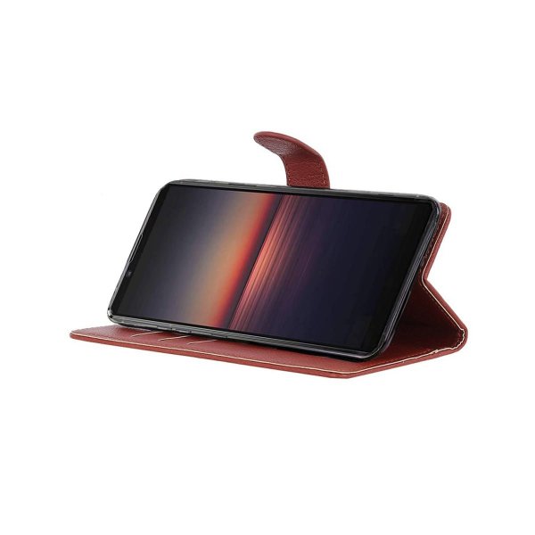 Sony Xperia 1 III Etui med Stativ Brun