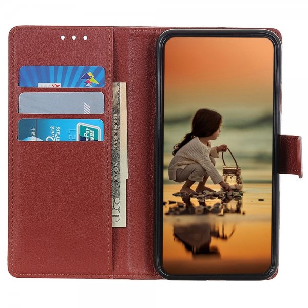 Sony Xperia 1 IV Etui Litchi Brun