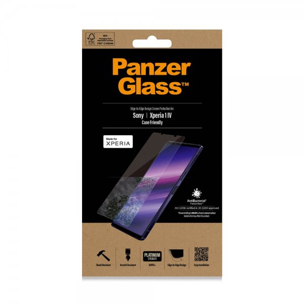 PanzerGlass Sony Xperia 1 IV Skjermbeskytter Edge-to-Edge Case Friendly