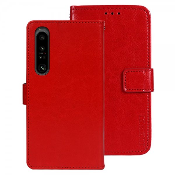 Sony Xperia 1 V Etui Skinntekstur Rød